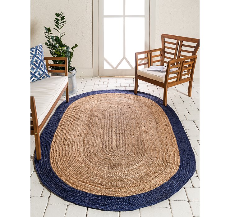 5' x 8' Braided Jute Oval Rug