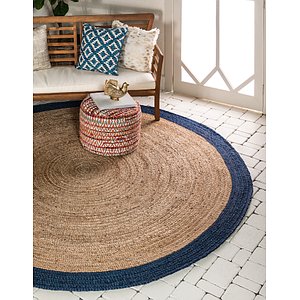 Unique Loom 8' x 8' Braided Jute Round Rug