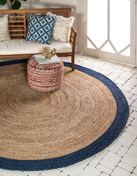 Natural 8 X Braided Jute Round Rug Area Rugs Erugs Main Image Of Rug