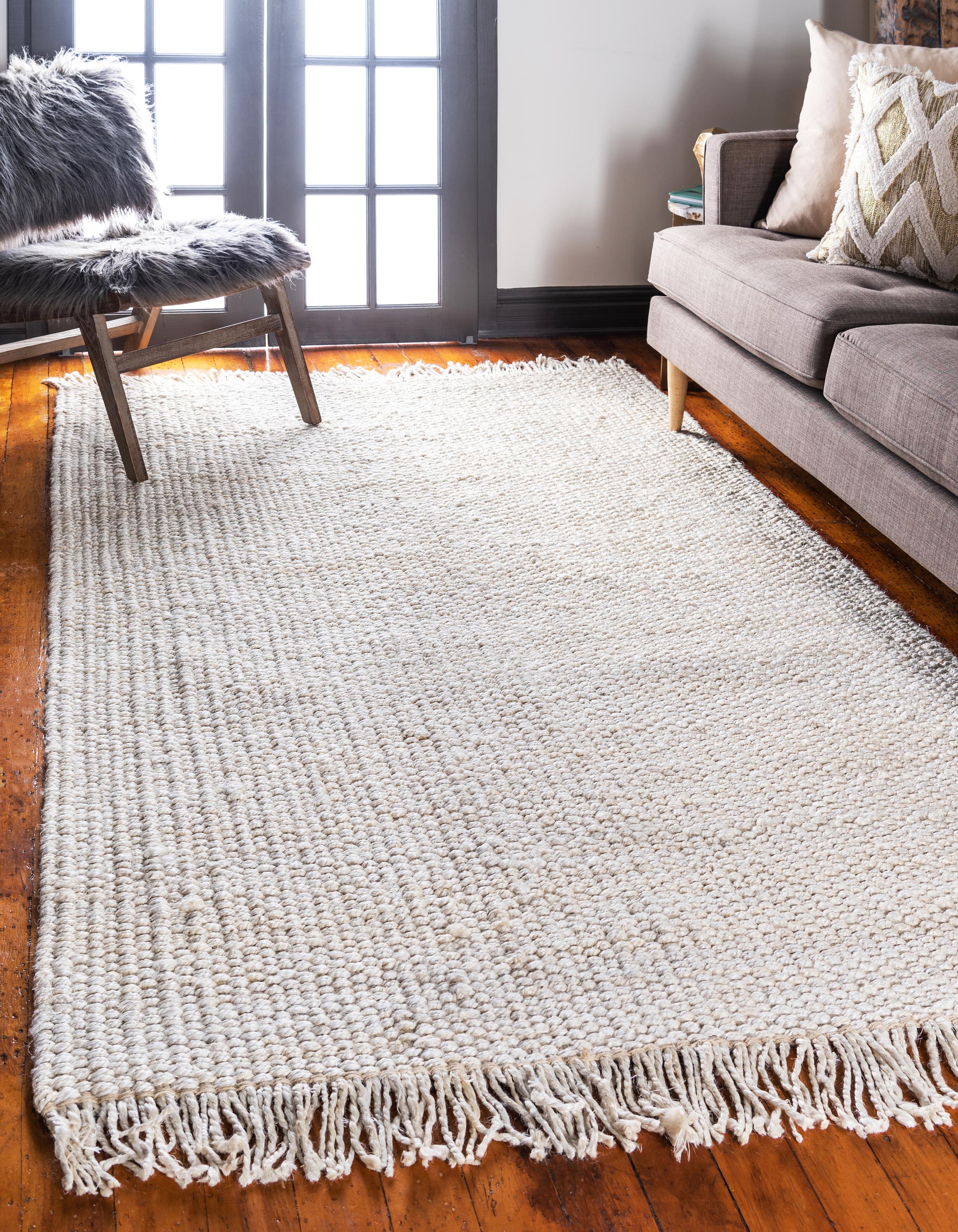 Ivory 5 X 8 Chunky Jute Rug ESaleRugs