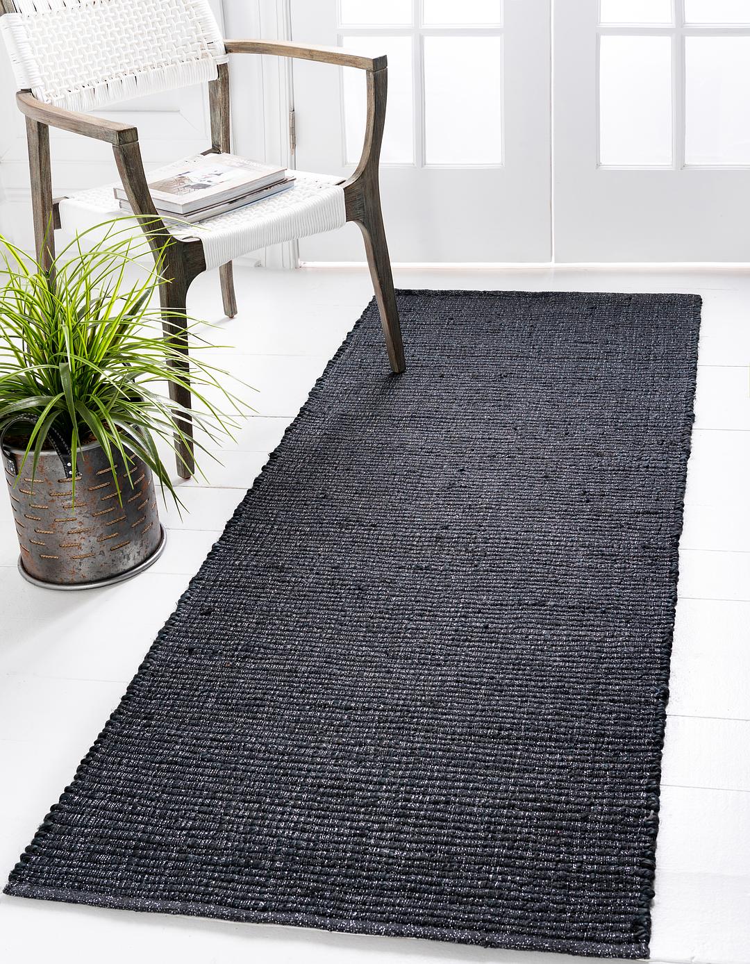 Dark Gray 2 6 X Gilded Jute Runner Rug Area Rugs Main 2 6 X Gilded Jute Runner Rug Photo