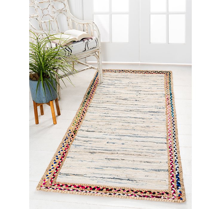 2' 6 x 6' Chindi Jute Runner Rug