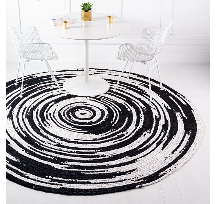 245cm x 245cm Braided Chindi Round Rug
