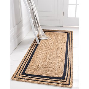 2' 6 x 6' Braided Jute Runner Rug