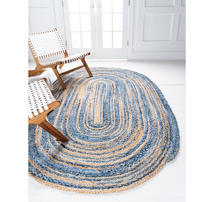 3' 3 x 5' Braided Chindi Oval Rug