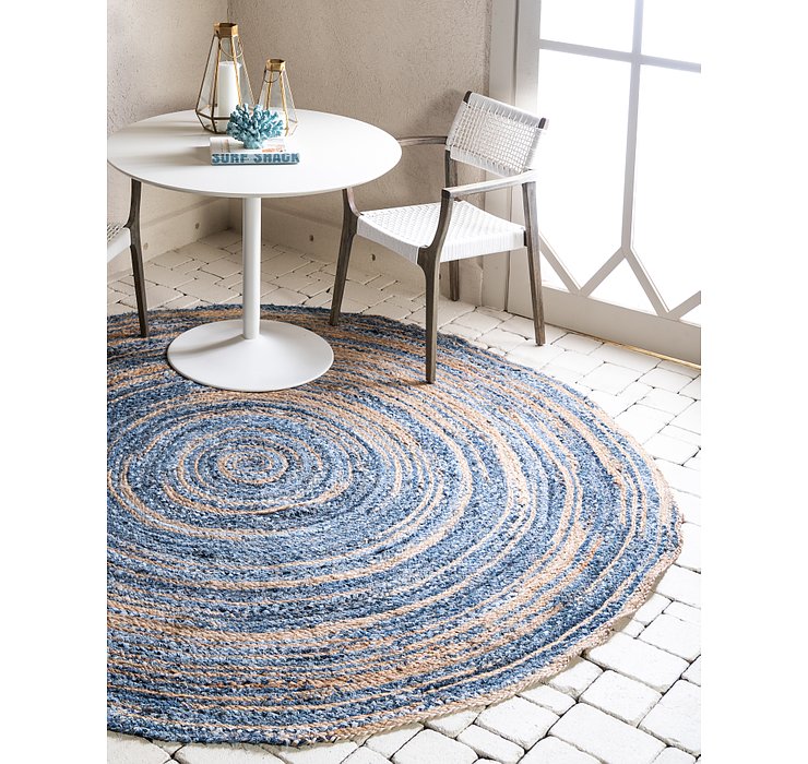 3' 3 x 3' 3 Braided Chindi Round Rug