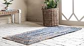 2' 6 x 6' Braided Chindi Runner Rug thumbnail