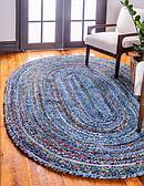 8' x 10' Braided Chindi Oval Rug thumbnail