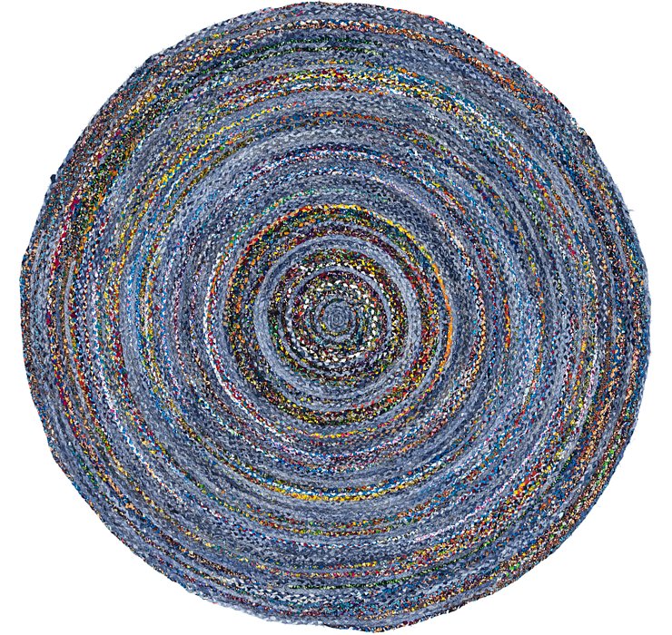 8' x 8' Braided Chindi Round Rug