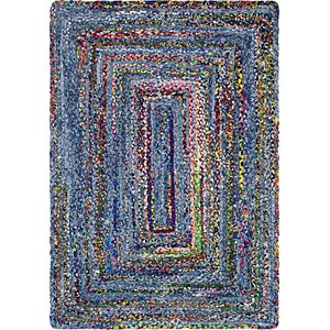 Unique Loom 4' x 6' Braided Chindi Rug