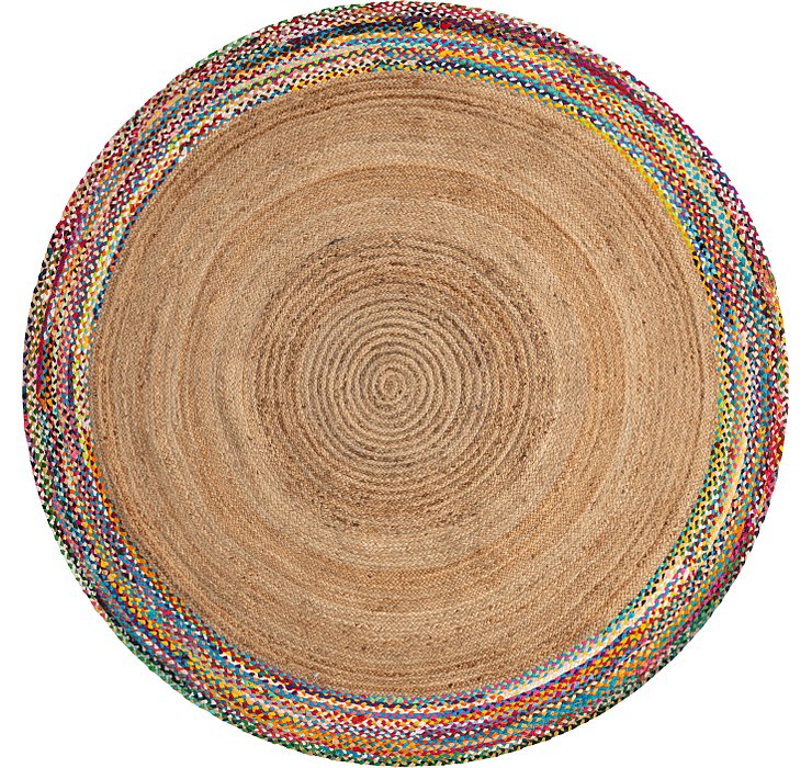 8' x 8' Braided Jute Round Rug