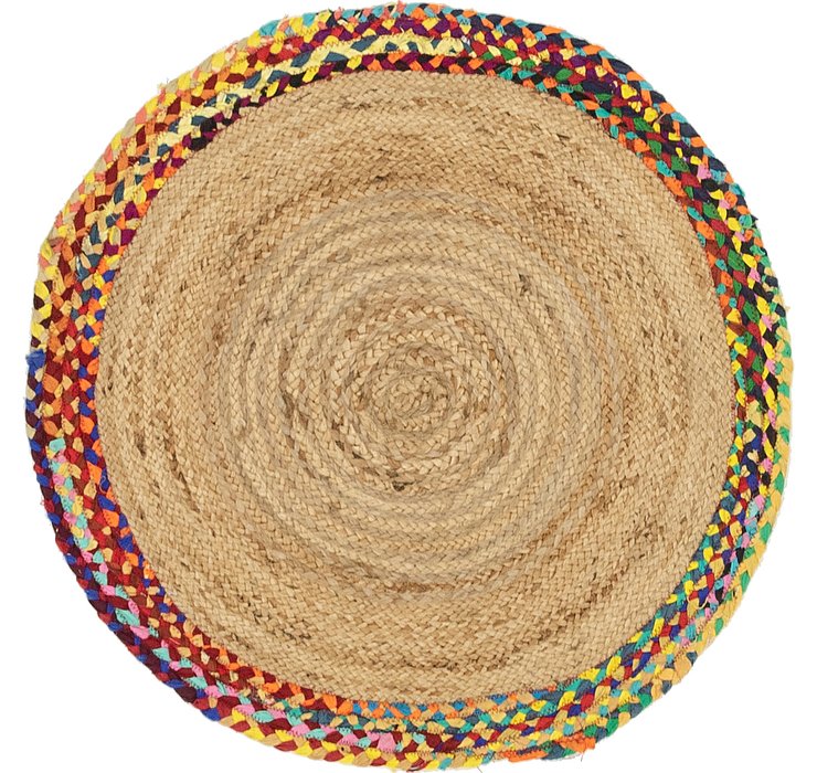 3' 3 x 3' 3 Braided Jute Round Rug