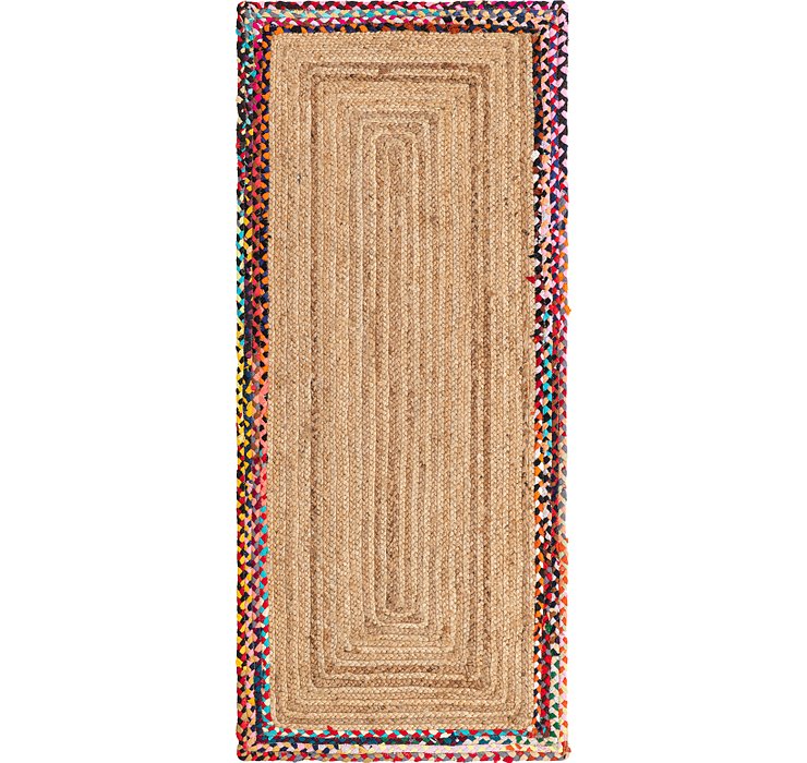 2' 6 x 6' Braided Jute Runner Rug