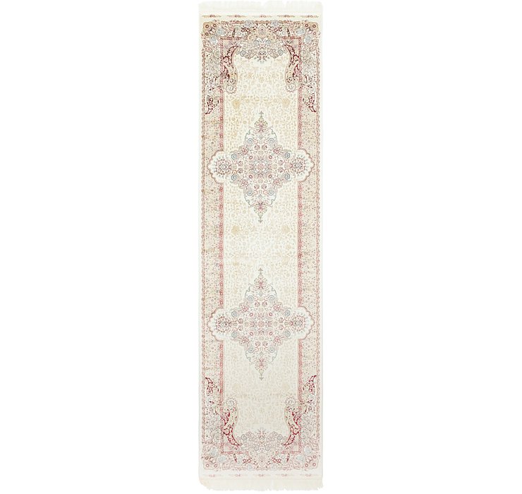 2' 7 x 9' 10 Qom Bamboo Silk Runner ...
