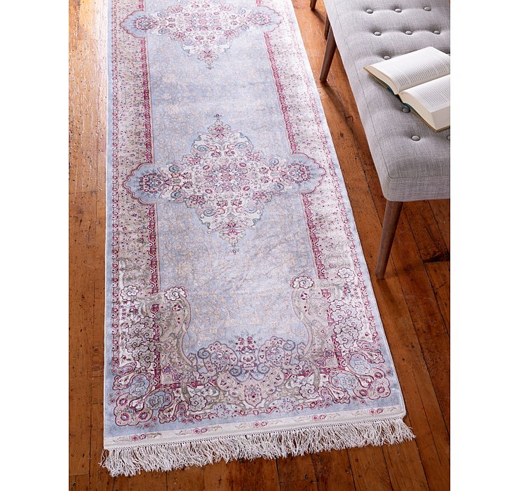 2' 7 x 9' 10 Qom Bamboo Silk Runner ...