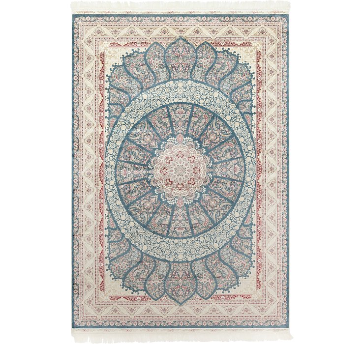 6' 7 x 9' 10 Qom Bamboo Silk Rug