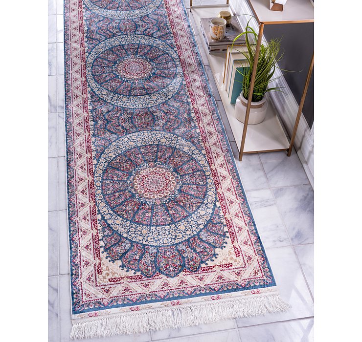 2' 7 x 9' 10 Qom Bamboo Silk Runner ...