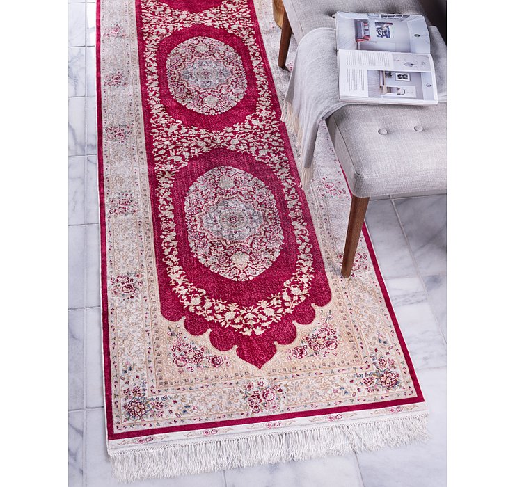 2' 7 x 9' 10 Qom Bamboo Silk Runner ...