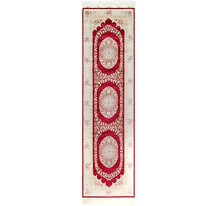 2' 7 x 9' 10 Qom Bamboo Silk Runner ...