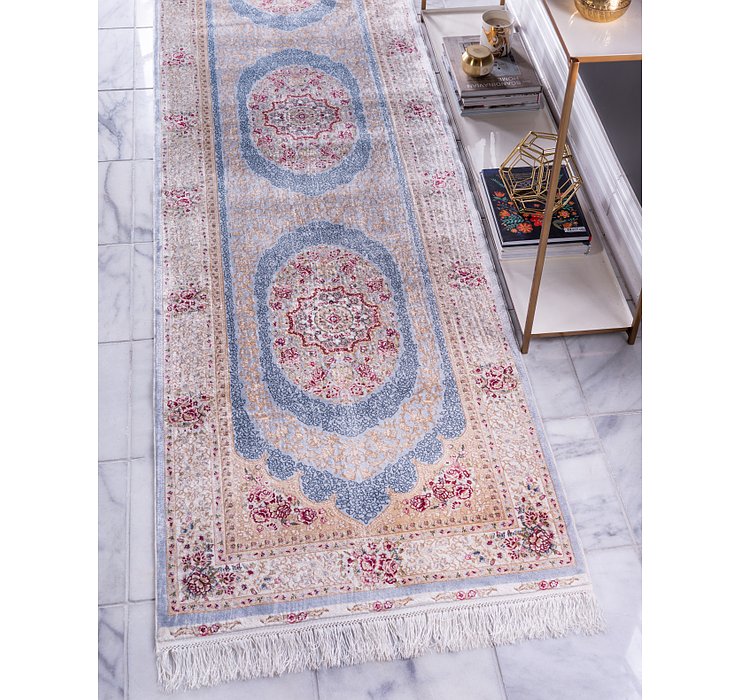 2' 7 x 9' 10 Qom Bamboo Silk Runner ...