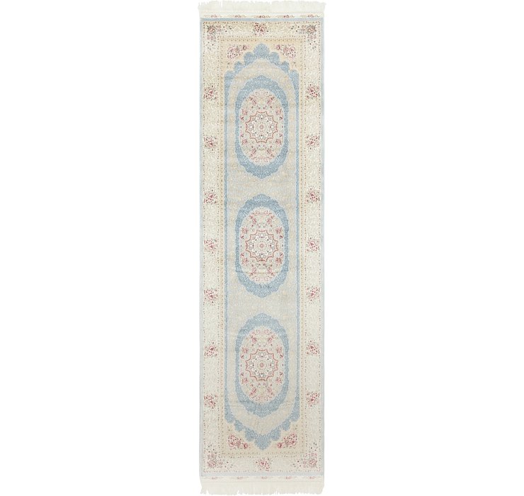 2' 7 x 9' 10 Qom Bamboo Silk Runner ...