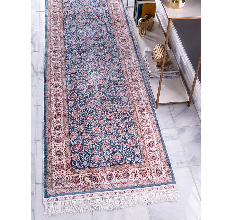 2' 7 x 9' 10 Qom Bamboo Silk Runner ...