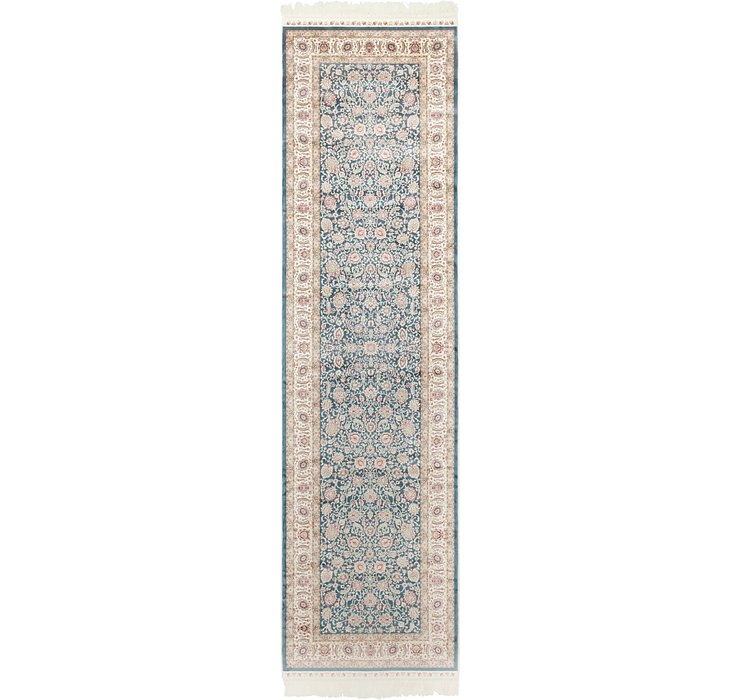 2' 7 x 9' 10 Qom Bamboo Silk Runner ...
