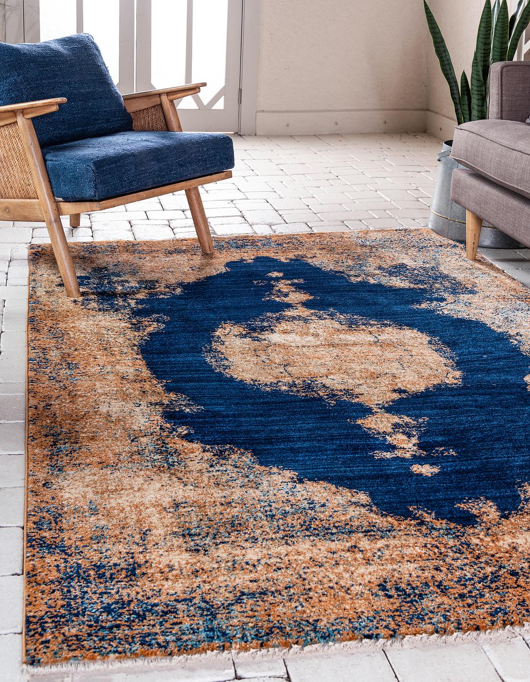 Navy Blue 5' x 8' Charlestown Rug Area Rugs