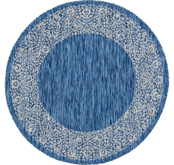4' x 4' Outdoor Border Round Rug