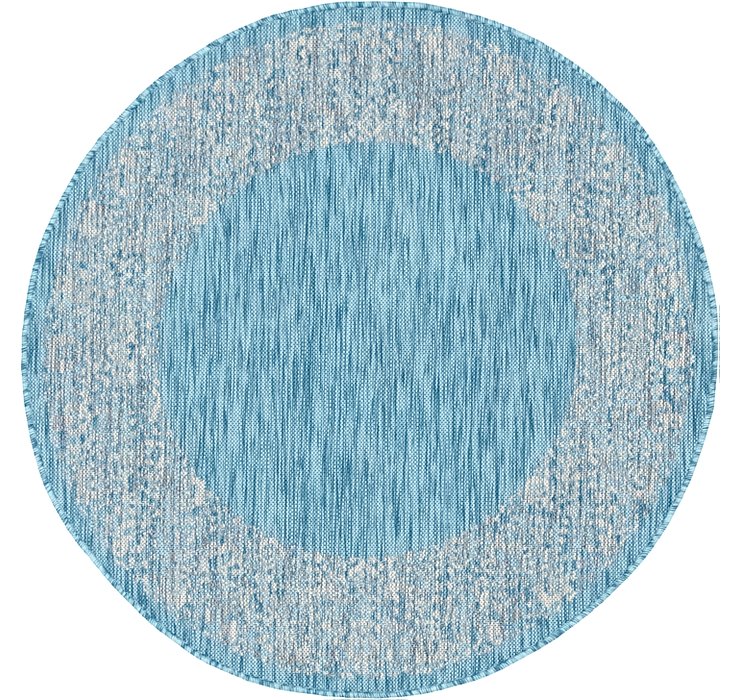 4' x 4' Outdoor Border Round Rug