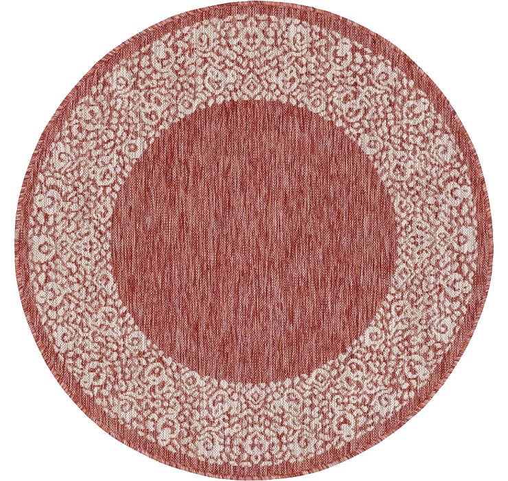 4' x 4' Outdoor Border Round Rug
