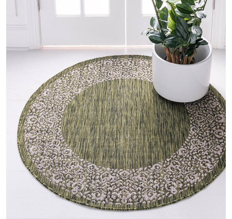 4' x 4' Outdoor Border Round Rug