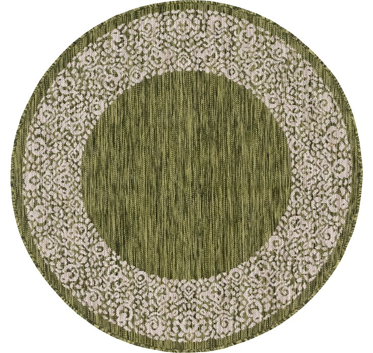 4' x 4' Outdoor Border Round Rug