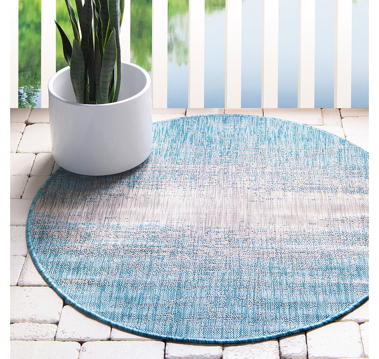 4' x 4' Outdoor Modern Round Rug