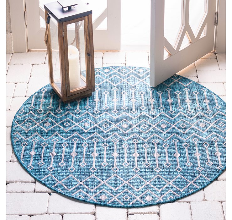 4' x 4' Outdoor Lattice Round Rug