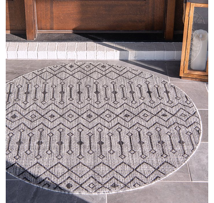4' x 4' Outdoor Lattice Round Rug