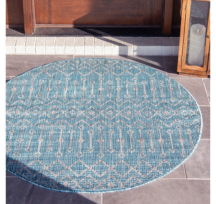 4' x 4' Outdoor Lattice Round Rug