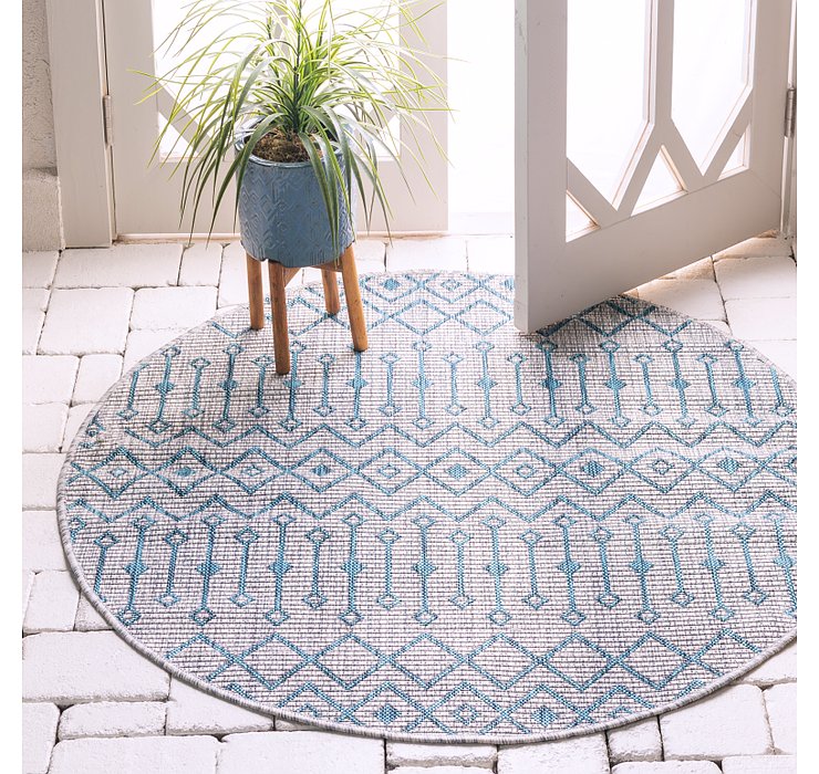 4' x 4' Outdoor Lattice Round Rug
