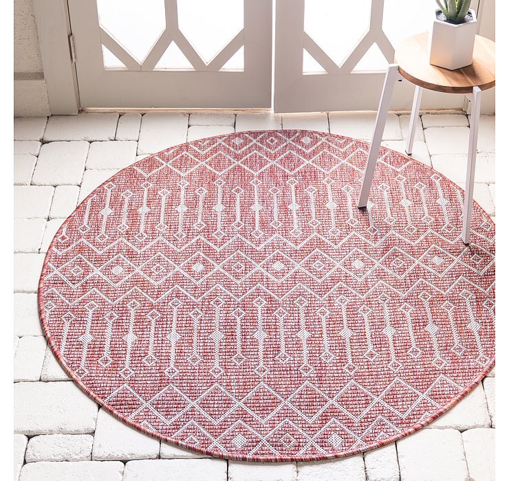 4' x 4' Outdoor Lattice Round Rug