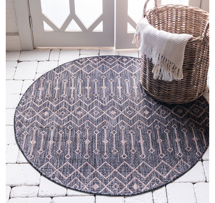 4' x 4' Outdoor Lattice Round Rug