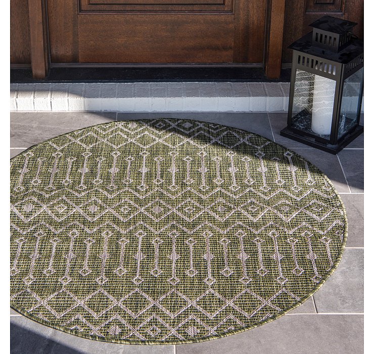 4' x 4' Outdoor Lattice Round Rug