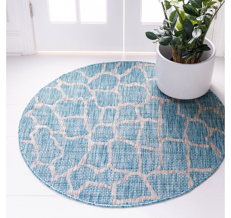 4' x 4' Outdoor Safari Round Rug