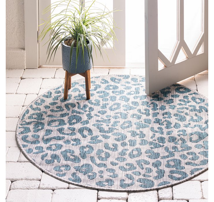 4' x 4' Outdoor Safari Round Rug