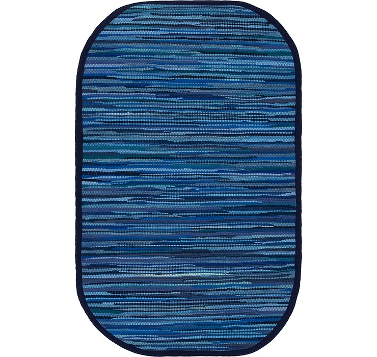 3' 3 x 5' Chindi Cotton Oval Rug