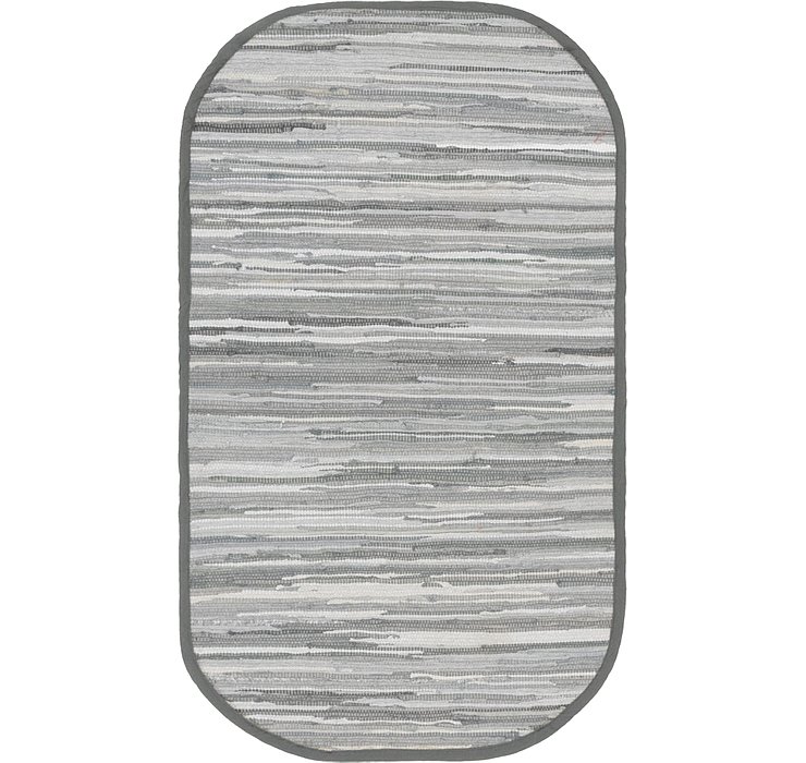 3' 3 x 5' Chindi Cotton Oval Rug