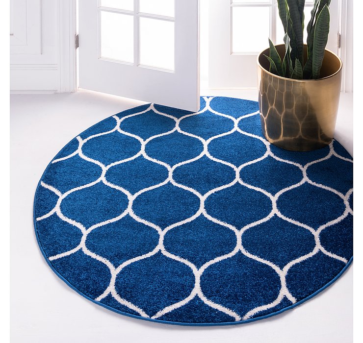 8' x 8' Trellis Frieze Round Rug