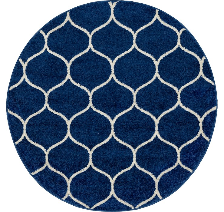 4' x 4' Lattice Frieze Round Rug