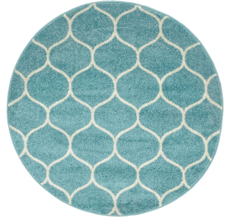4' x 4' Lattice Frieze Round Rug