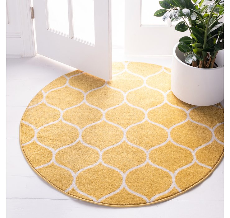 4' x 4' Lattice Frieze Round Rug