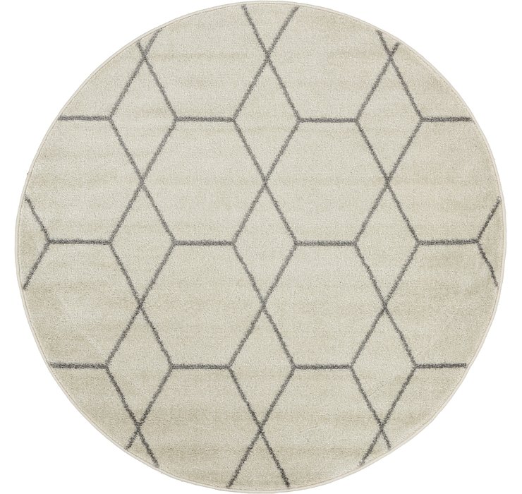 4' x 4' Lattice Frieze Round Rug